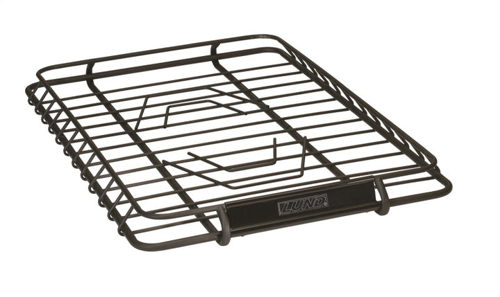 Lund Universal 39in X 45.125in Roof Rack Cargo Basket - Black - Bull Strap