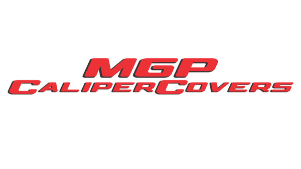 MGP 4 Caliper Covers Engraved Front & Rear Gen 5/Camaro Red finish silver ch - Bull Strap
