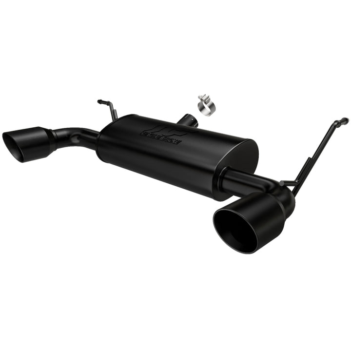 MagnaFlow 07-17 Jeep Wrangler JK 3.8/3.6L Dual Split Rear Exit Black Axle-Back Exhaust - Bull Strap