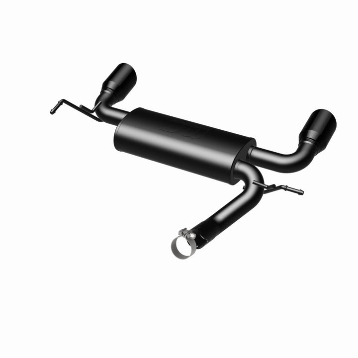 MagnaFlow 07-17 Jeep Wrangler JK 3.8/3.6L Dual Split Rear Exit Black Axle-Back Exhaust - Bull Strap