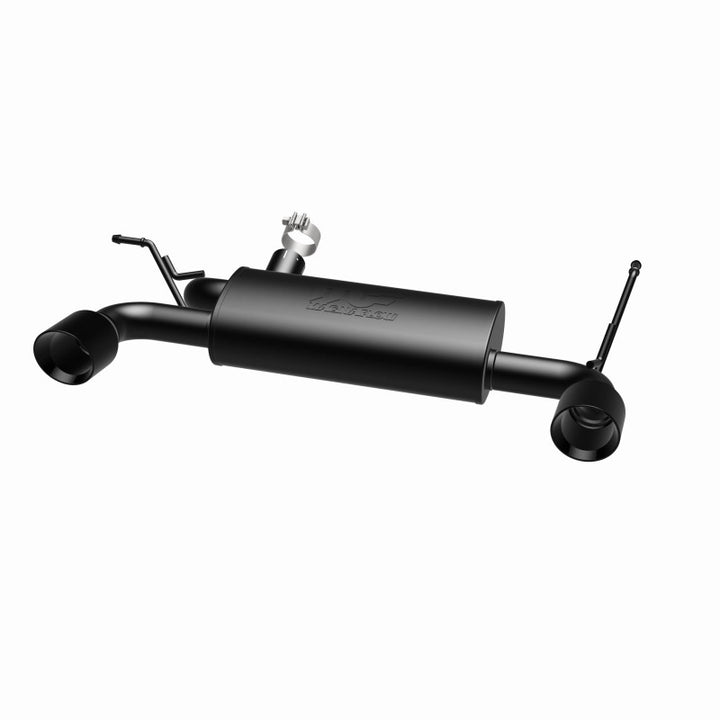 MagnaFlow 07-17 Jeep Wrangler JK 3.8/3.6L Dual Split Rear Exit Black Axle-Back Exhaust - Bull Strap