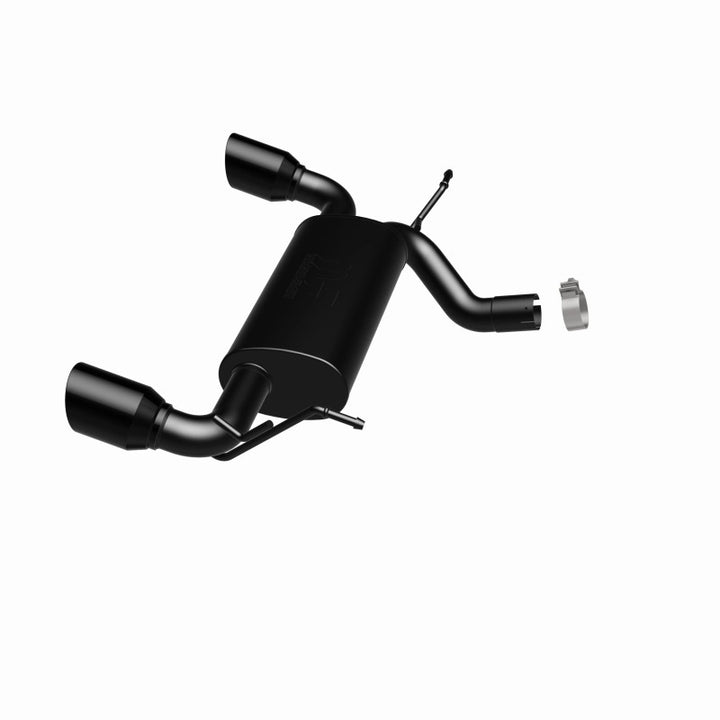MagnaFlow 07-17 Jeep Wrangler JK 3.8/3.6L Dual Split Rear Exit Black Axle-Back Exhaust - Bull Strap