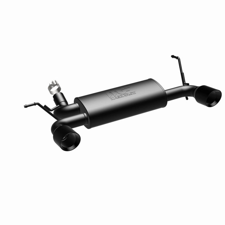 MagnaFlow 07-17 Jeep Wrangler JK 3.8/3.6L Dual Split Rear Exit Black Axle-Back Exhaust - Bull Strap