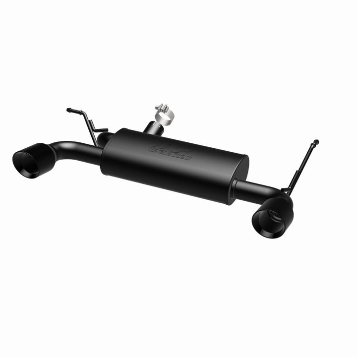 MagnaFlow 07-17 Jeep Wrangler JK 3.8/3.6L Dual Split Rear Exit Black Axle-Back Exhaust - Bull Strap