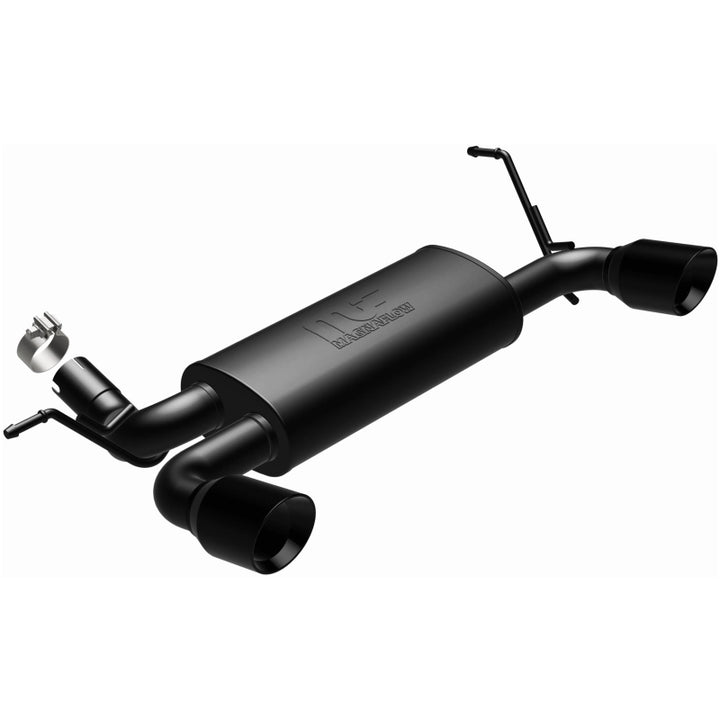 MagnaFlow 07-17 Jeep Wrangler JK 3.8/3.6L Dual Split Rear Exit Black Axle-Back Exhaust - Bull Strap