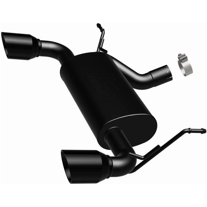 MagnaFlow 07-17 Jeep Wrangler JK 3.8/3.6L Dual Split Rear Exit Black Axle-Back Exhaust - Bull Strap