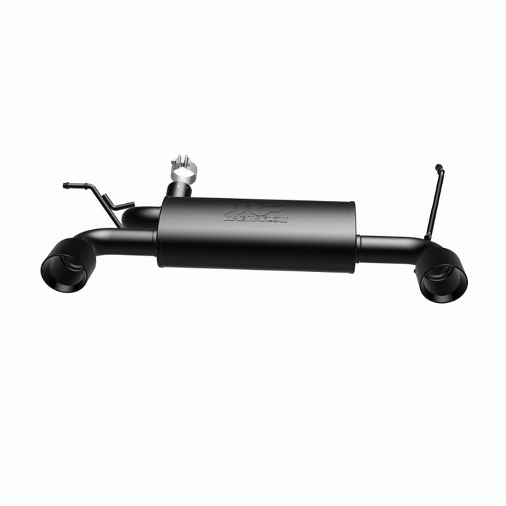MagnaFlow 07-17 Jeep Wrangler JK 3.8/3.6L Dual Split Rear Exit Black Axle-Back Exhaust - Bull Strap