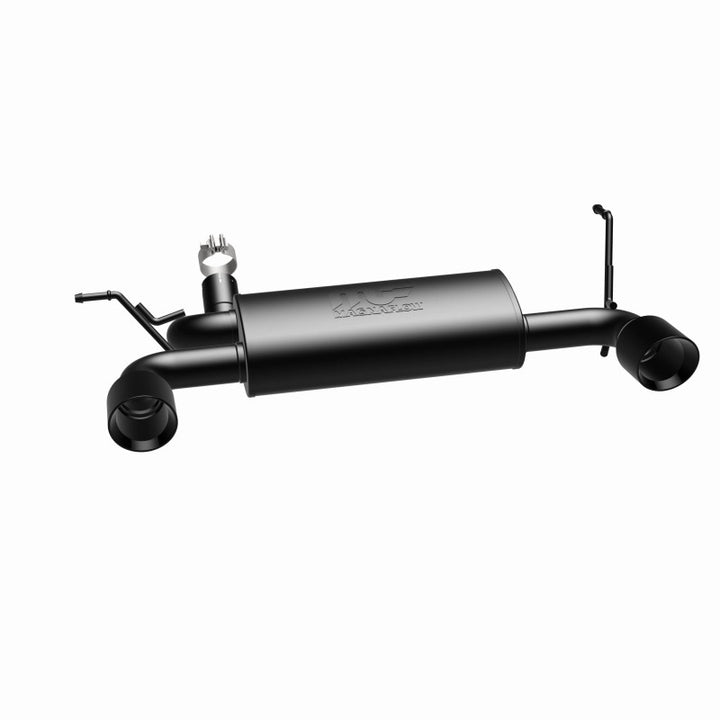 MagnaFlow 07-17 Jeep Wrangler JK 3.8/3.6L Dual Split Rear Exit Black Axle-Back Exhaust - Bull Strap