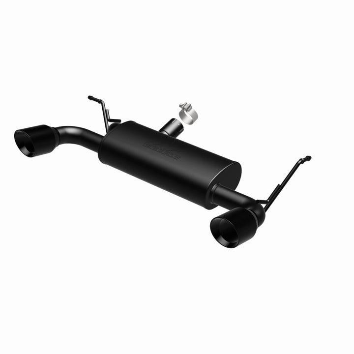 MagnaFlow 07-17 Jeep Wrangler JK 3.8/3.6L Dual Split Rear Exit Black Axle-Back Exhaust - Bull Strap