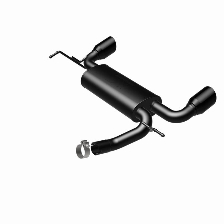 MagnaFlow 07-17 Jeep Wrangler JK 3.8/3.6L Dual Split Rear Exit Black Axle-Back Exhaust - Bull Strap