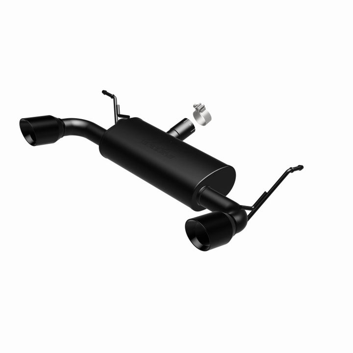 MagnaFlow 07-17 Jeep Wrangler JK 3.8/3.6L Dual Split Rear Exit Black Axle-Back Exhaust - Bull Strap