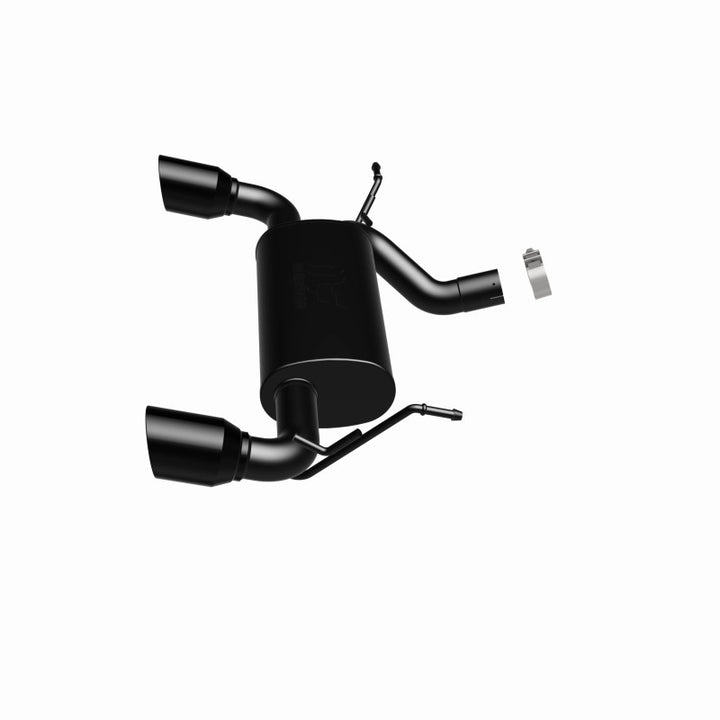 MagnaFlow 07-17 Jeep Wrangler JK 3.8/3.6L Dual Split Rear Exit Black Axle-Back Exhaust - Bull Strap
