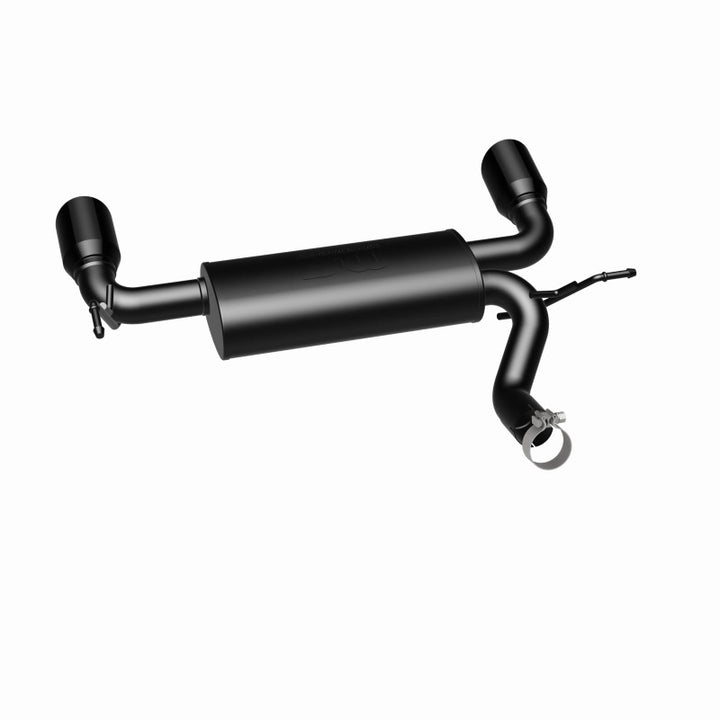 MagnaFlow 07-17 Jeep Wrangler JK 3.8/3.6L Dual Split Rear Exit Black Axle-Back Exhaust - Bull Strap