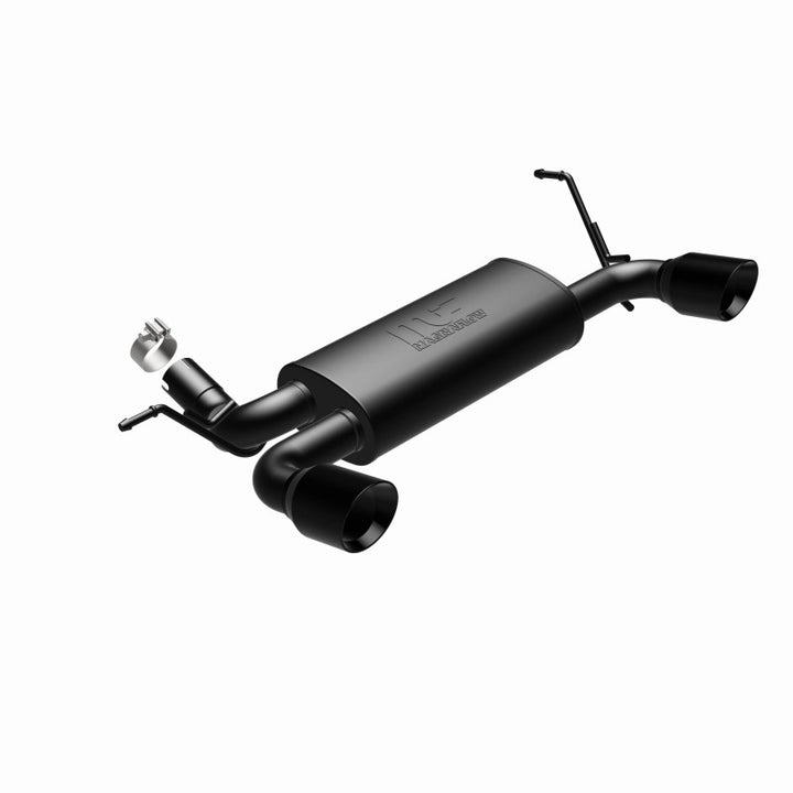 MagnaFlow 07-17 Jeep Wrangler JK 3.8/3.6L Dual Split Rear Exit Black Axle-Back Exhaust - Bull Strap