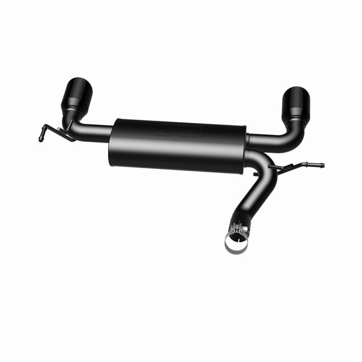 MagnaFlow 07-17 Jeep Wrangler JK 3.8/3.6L Dual Split Rear Exit Black Axle-Back Exhaust - Bull Strap