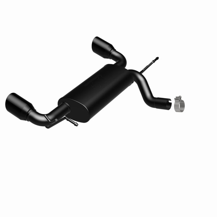 MagnaFlow 07-17 Jeep Wrangler JK 3.8/3.6L Dual Split Rear Exit Black Axle-Back Exhaust - Bull Strap
