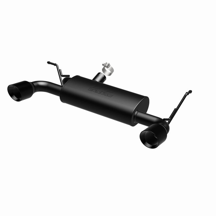 MagnaFlow 07-17 Jeep Wrangler JK 3.8/3.6L Dual Split Rear Exit Black Axle-Back Exhaust - Bull Strap