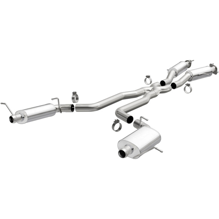 MagnaFlow 12 Jeep Grand Cherokee V8 6.4L Dual Split Rear Exit Stainless Cat Back Performance Exhaust - Bull Strap