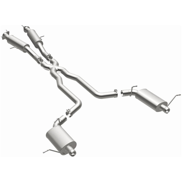 MagnaFlow 12 Jeep Grand Cherokee V8 6.4L Dual Split Rear Exit Stainless Cat Back Performance Exhaust - Bull Strap