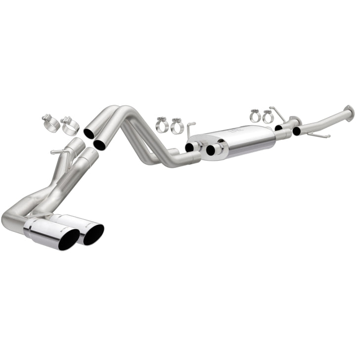 MagnaFlow 14 Toyota Tundra V8 4.6L/5.7L Stainless C/b Exhaust Dual same side pass. rear tire - Bull Strap