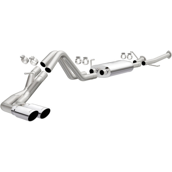 MagnaFlow 14 Toyota Tundra V8 4.6L/5.7L Stainless C/b Exhaust Dual same side pass. rear tire - Bull Strap