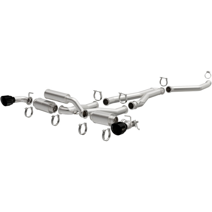MagnaFlow 2020+ Toyota Supra SPEQ Series Cat-Back Performance Exhaust System w/ Black Chrome Tips - Bull Strap