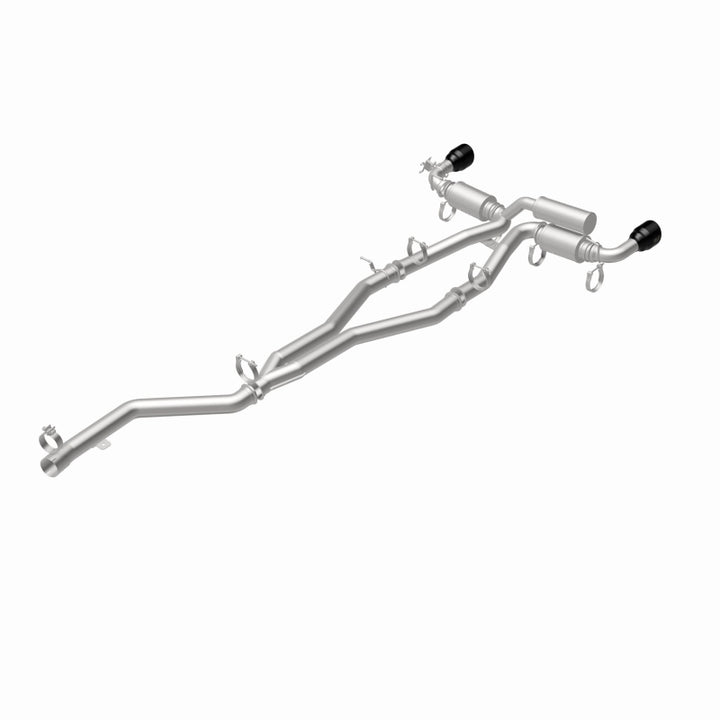 MagnaFlow 2020+ Toyota Supra SPEQ Series Cat-Back Performance Exhaust System w/ Black Chrome Tips - Bull Strap