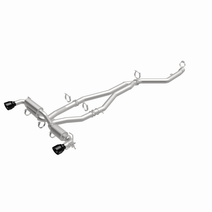 MagnaFlow 2020+ Toyota Supra SPEQ Series Cat-Back Performance Exhaust System w/ Black Chrome Tips - Bull Strap