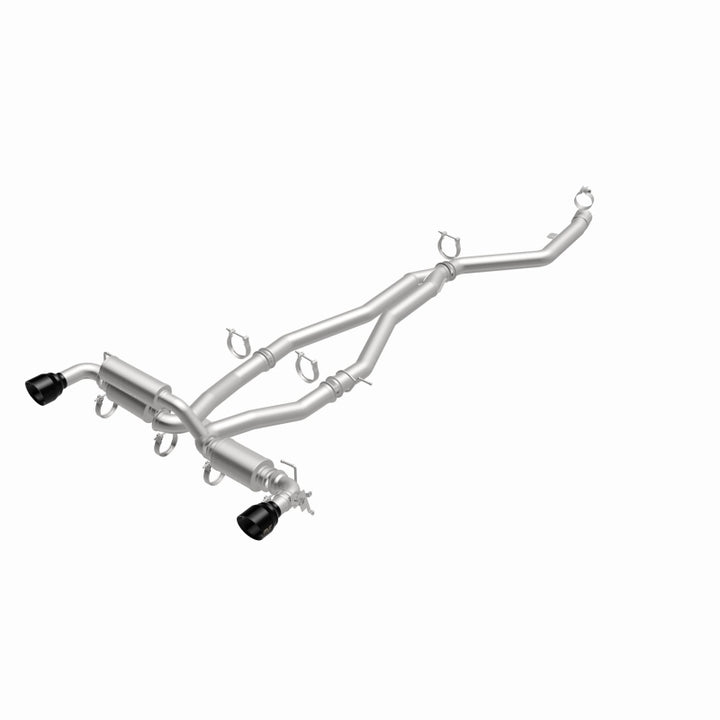 MagnaFlow 2020+ Toyota Supra SPEQ Series Cat-Back Performance Exhaust System w/ Black Chrome Tips - Bull Strap