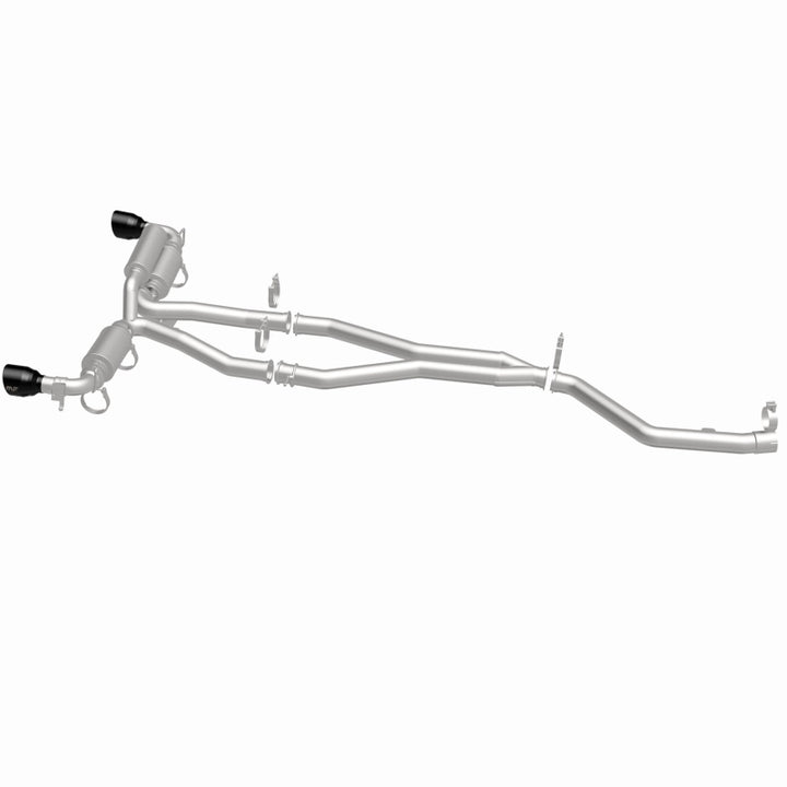 MagnaFlow 2020+ Toyota Supra SPEQ Series Cat-Back Performance Exhaust System w/ Black Chrome Tips - Bull Strap