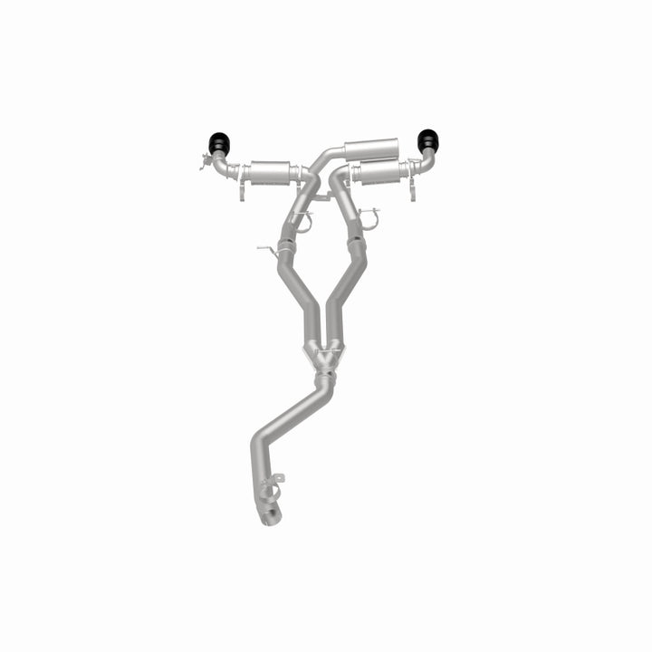 MagnaFlow 2020+ Toyota Supra SPEQ Series Cat-Back Performance Exhaust System w/ Black Chrome Tips - Bull Strap