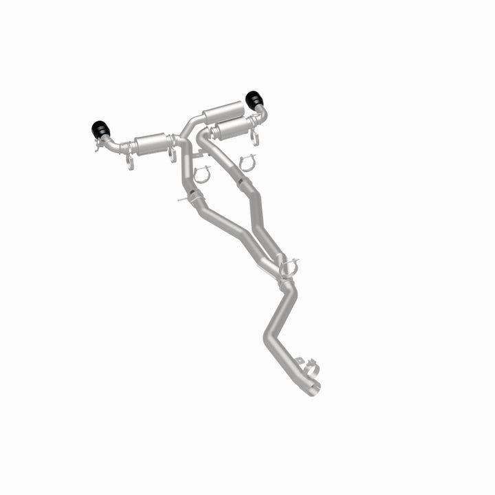 MagnaFlow 2020+ Toyota Supra SPEQ Series Cat-Back Performance Exhaust System w/ Black Chrome Tips - Bull Strap