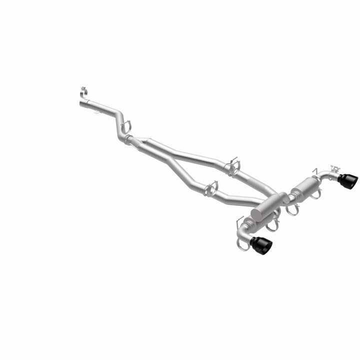 MagnaFlow 2020+ Toyota Supra SPEQ Series Cat-Back Performance Exhaust System w/ Black Chrome Tips - Bull Strap