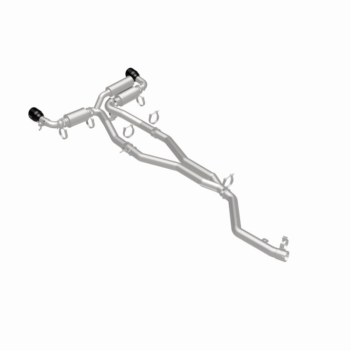 MagnaFlow 2020+ Toyota Supra SPEQ Series Cat-Back Performance Exhaust System w/ Black Chrome Tips - Bull Strap