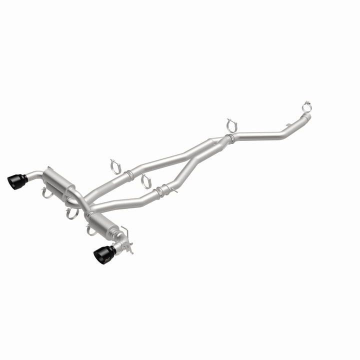 MagnaFlow 2020+ Toyota Supra SPEQ Series Cat-Back Performance Exhaust System w/ Black Chrome Tips - Bull Strap