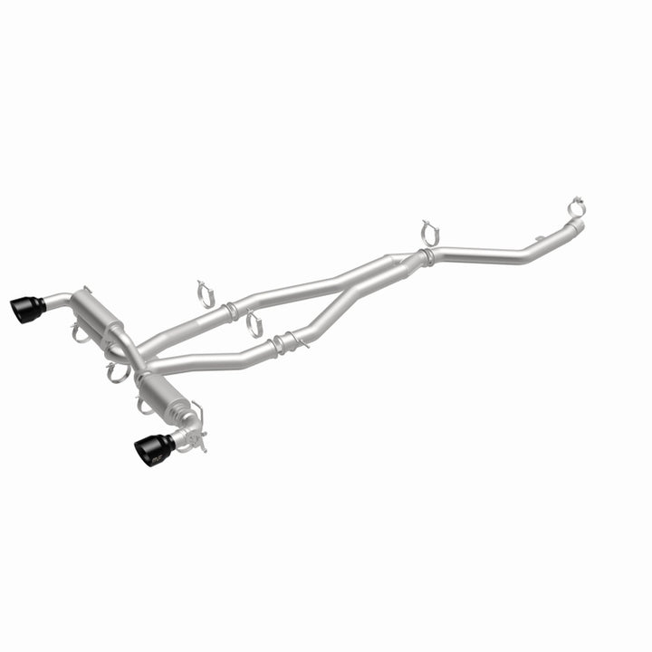 MagnaFlow 2020+ Toyota Supra SPEQ Series Cat-Back Performance Exhaust System w/ Black Chrome Tips - Bull Strap