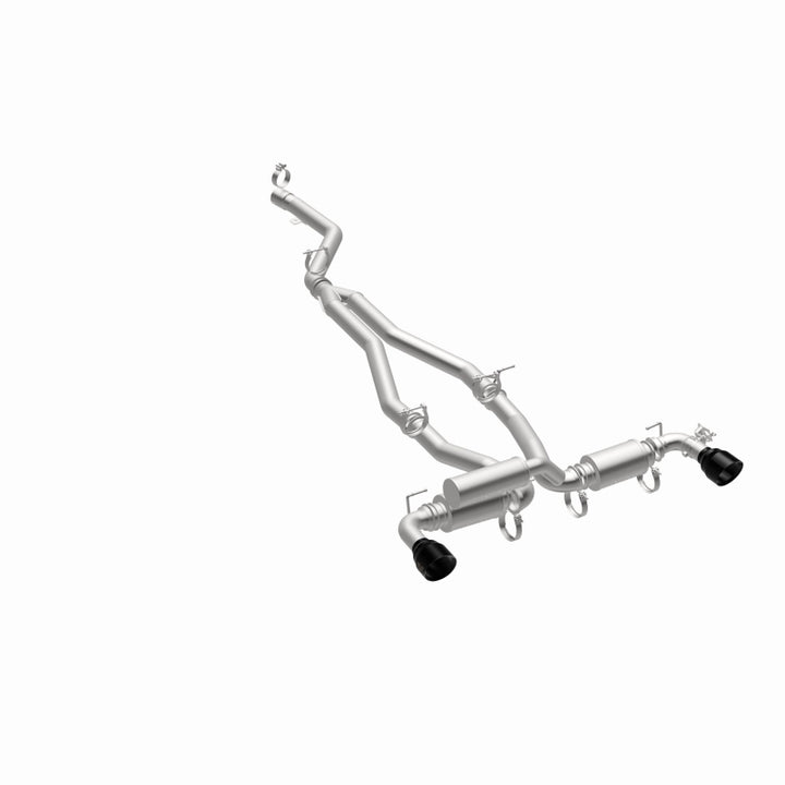 MagnaFlow 2020+ Toyota Supra SPEQ Series Cat-Back Performance Exhaust System w/ Black Chrome Tips - Bull Strap