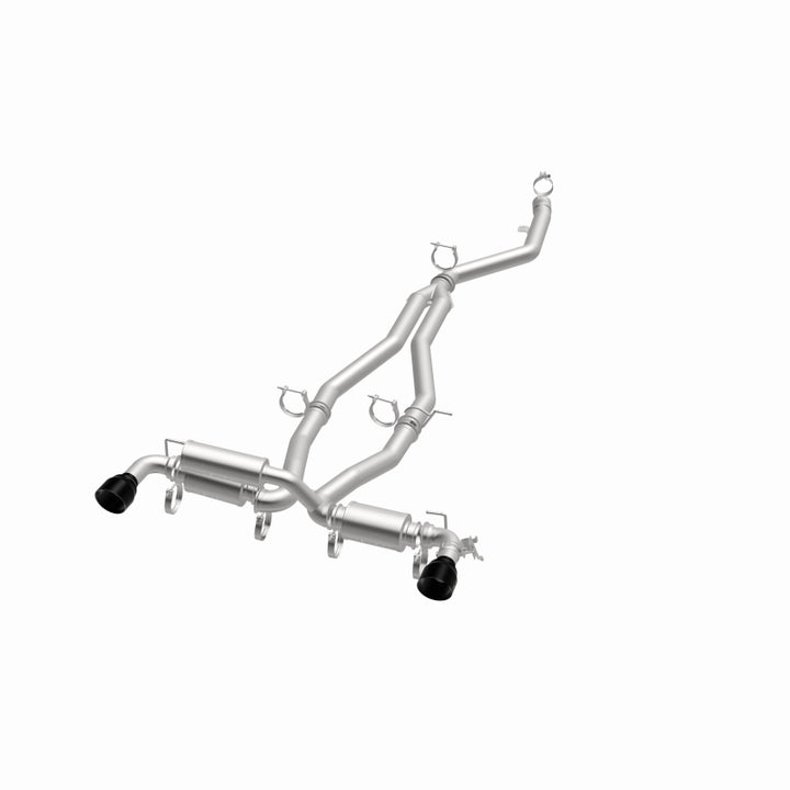 MagnaFlow 2020+ Toyota Supra SPEQ Series Cat-Back Performance Exhaust System w/ Black Chrome Tips - Bull Strap