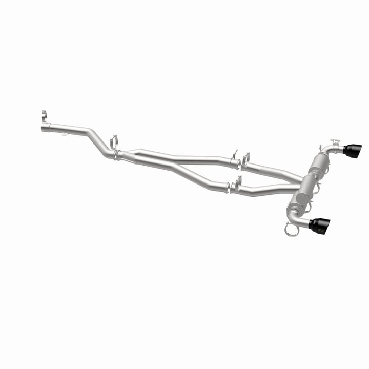 MagnaFlow 2020+ Toyota Supra SPEQ Series Cat-Back Performance Exhaust System w/ Black Chrome Tips - Bull Strap