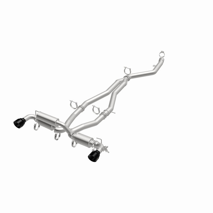 MagnaFlow 2020+ Toyota Supra SPEQ Series Cat-Back Performance Exhaust System w/ Black Chrome Tips - Bull Strap