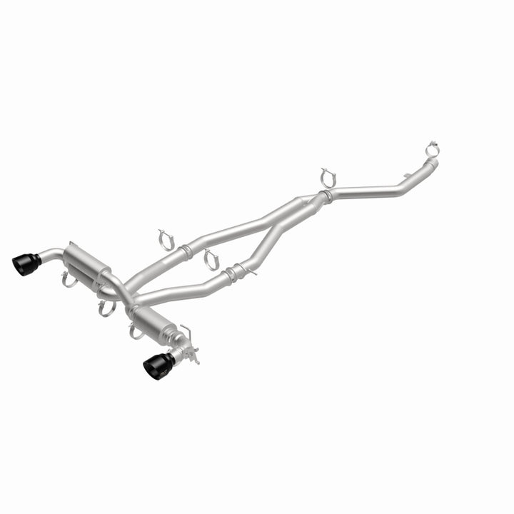 MagnaFlow 2020+ Toyota Supra SPEQ Series Cat-Back Performance Exhaust System w/ Black Chrome Tips - Bull Strap