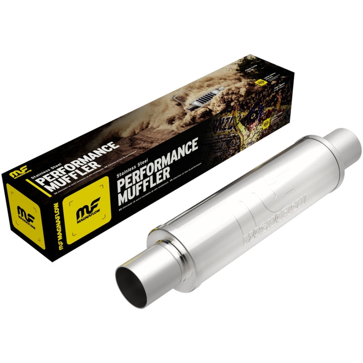MagnaFlow Muffler Mag SS 14X4X4 2.5X2.5 - Bull Strap