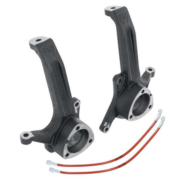 MaxTrac 03-08 Dodge RAM 2500/3500 2WD 3.5in Front Lift Spindles w/Extended DOT Compliant Brake Lines - Bull Strap