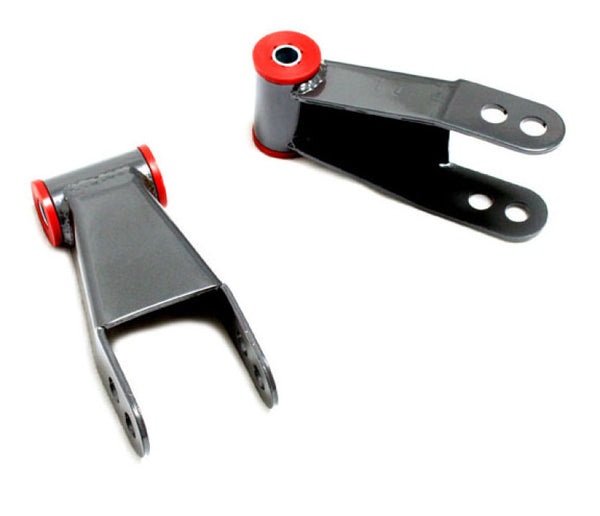 MaxTrac 04-14 Ford F-150 2WD 2in Rear Lowering Shackles - Bull Strap