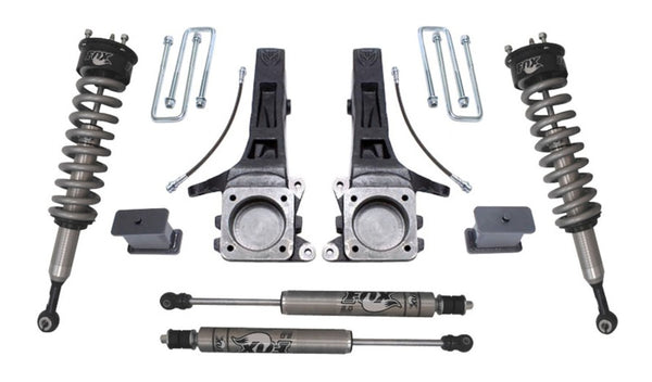 MaxTrac 05-18 Toyota Tacoma 2WD 6 Lug 6.5in/4in MaxPro Elite Spindle Lift Kit w/FOX Shocks - Bull Strap