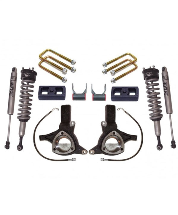 MaxTrac 07-16 GM C1500 2WD w/Cast Steel Susp. 7in/4in MaxPro Elite Spindle Lift Kit w/FOX Shocks - Bull Strap