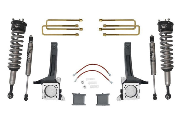 MaxTrac 07- 18 Toyota Tundra 2WD 6in/4in MaxPro Elite Spindle Lift Kit w/FOX Shocks - Bull Strap