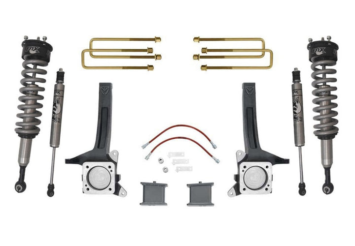 MaxTrac 07- 18 Toyota Tundra 2WD 6in/4in MaxPro Elite Spindle Lift Kit w/FOX Shocks - Bull Strap