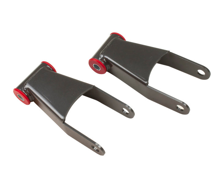 MaxTrac 11-18 GM C/K1500HD/2500HD/3500HD 2WD/4WD 2in Rear Lowering Shackles - Bull Strap