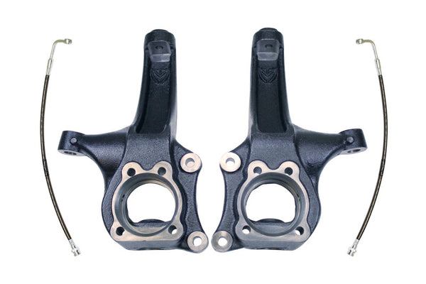 MaxTrac 15-16 Chevrolet Colorado 2WD 4in Front Lift Spindles w/Extended DOT Compliant Brake Lines - Bull Strap